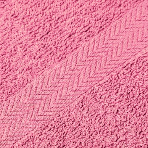 Image of Towel and Linen Mart 100% Cotton 6 Pack Bath Towel Set, Quick Dry, Super Absorbent, Light Weight, Soft, (27 x 54 Pack of 6) (27 x 54 6 Pack, Plum, Pink, Beige, Grey, White, Peach)