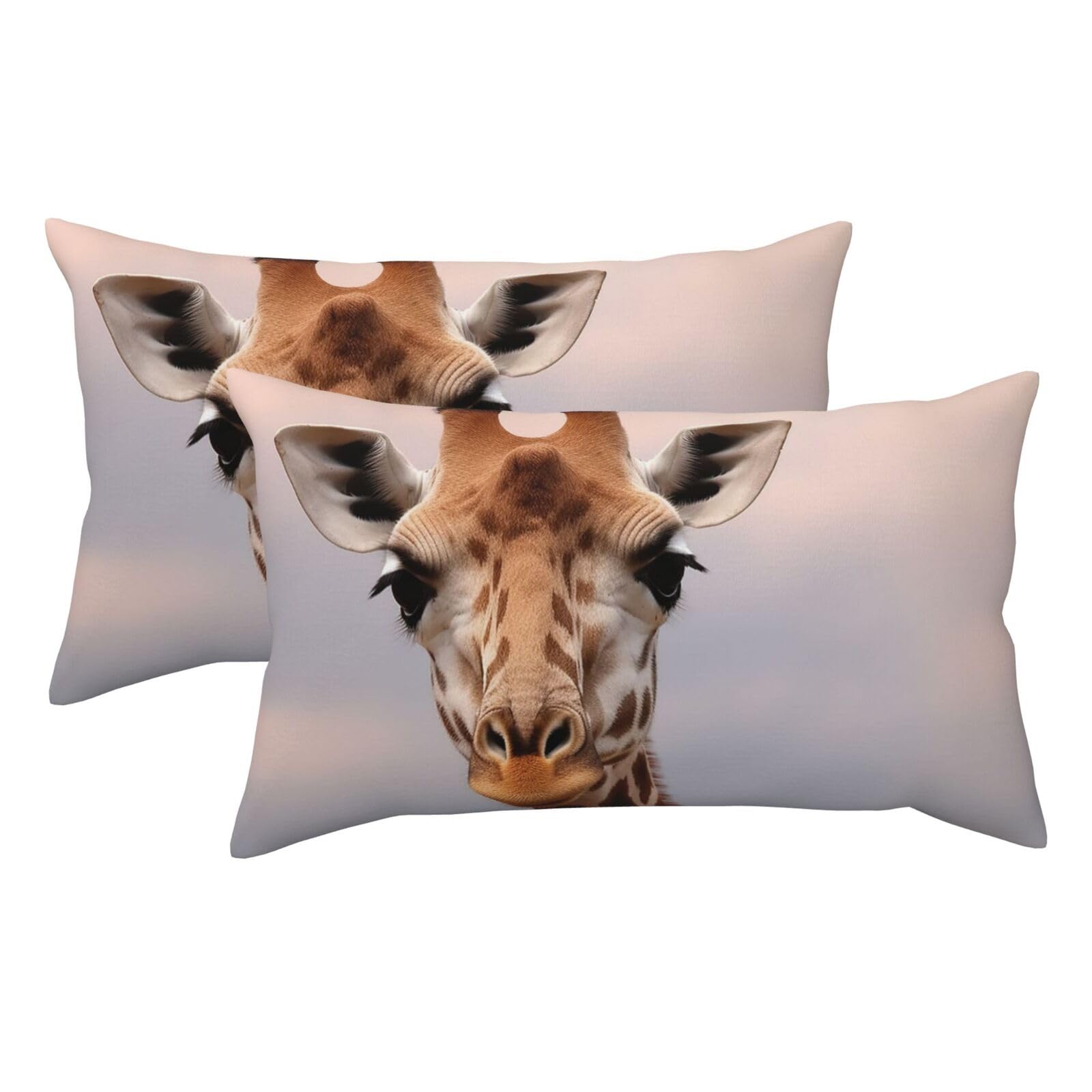 2 Pack King Size Pillow Cases for Hair and Skin Soft Breathable Pillow Case Covers with Hidden Zipper Cute Giraffe Pillowcase 20x36 Inches Pillow Covers for Sleeping Gift