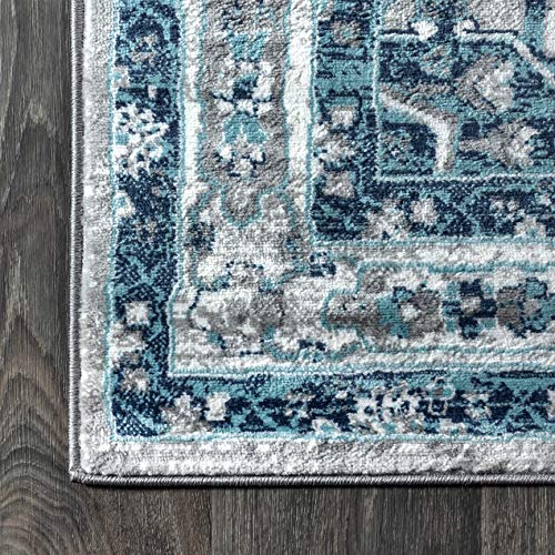 Tapete decorativo cuadrado azul y gris 5x5 miniatura 5