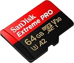 SanDisk 64GB Extreme PRO® microSD™ UHS-I Carte avec adaptateur C10, U3, V30, A2, 200MB/s Lire 90MB/s Écrire SDSQXCU-064G-GN6MA