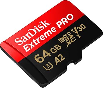 SanDisk Extreme Pro SDSQXCU-064G-GN6MA Class 10 UHS-I U3 A2 V30 64 GB Micro SD Card
