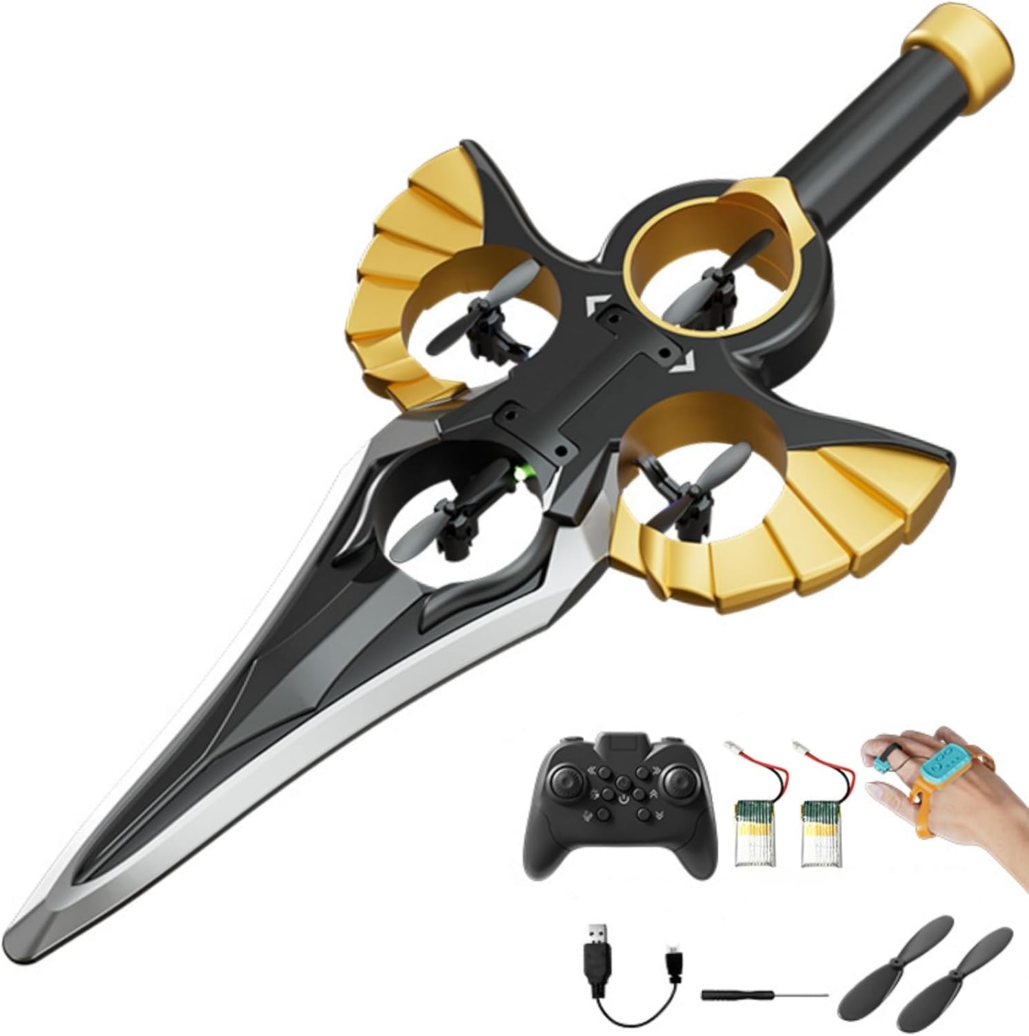 RC Airplane, RC Airplanes for Kids 8-12, Remote-Controlled Airplane, 360 ° Stunt Flip Fighter Toy Flying Sword, Remote Flying Sword, Lightweight RC Glider Gift for Teenagers Adults (A)