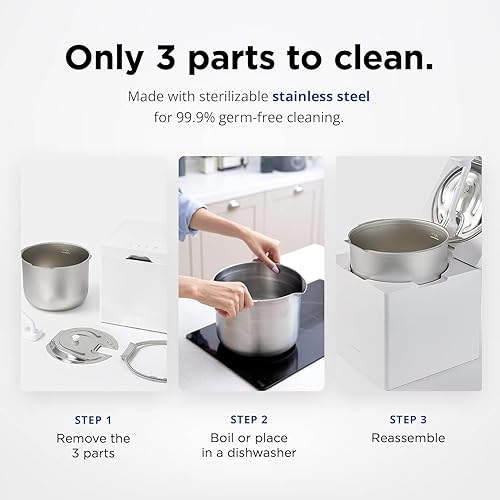 Miniatura 3 de Carepod Cube Plus X50V Humidificador de acero inoxidable, fácil de limpiar, 3 ajustes de nivel de niebla, función de humedad automática y apagado