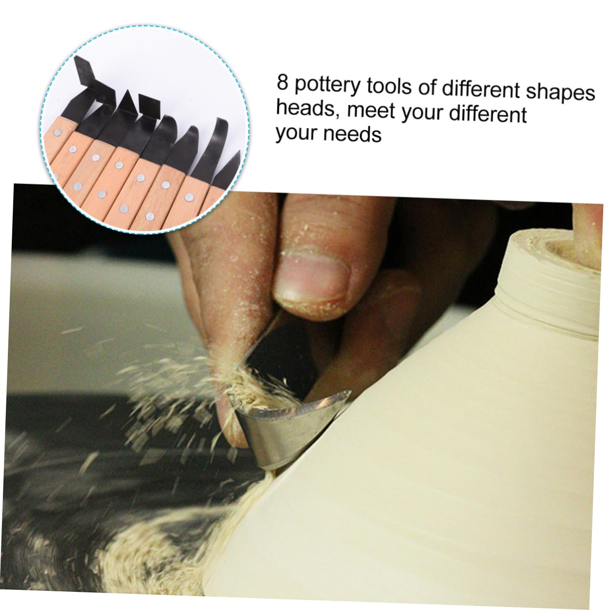 HOMSFOU 8piezas Herramientas Para Modelar Arcilla Acero Inoxidable y Madera Duradero Para Esculpir y Plastilina Cuchillos Talladores Versátiles Para Vaciar y Reparar