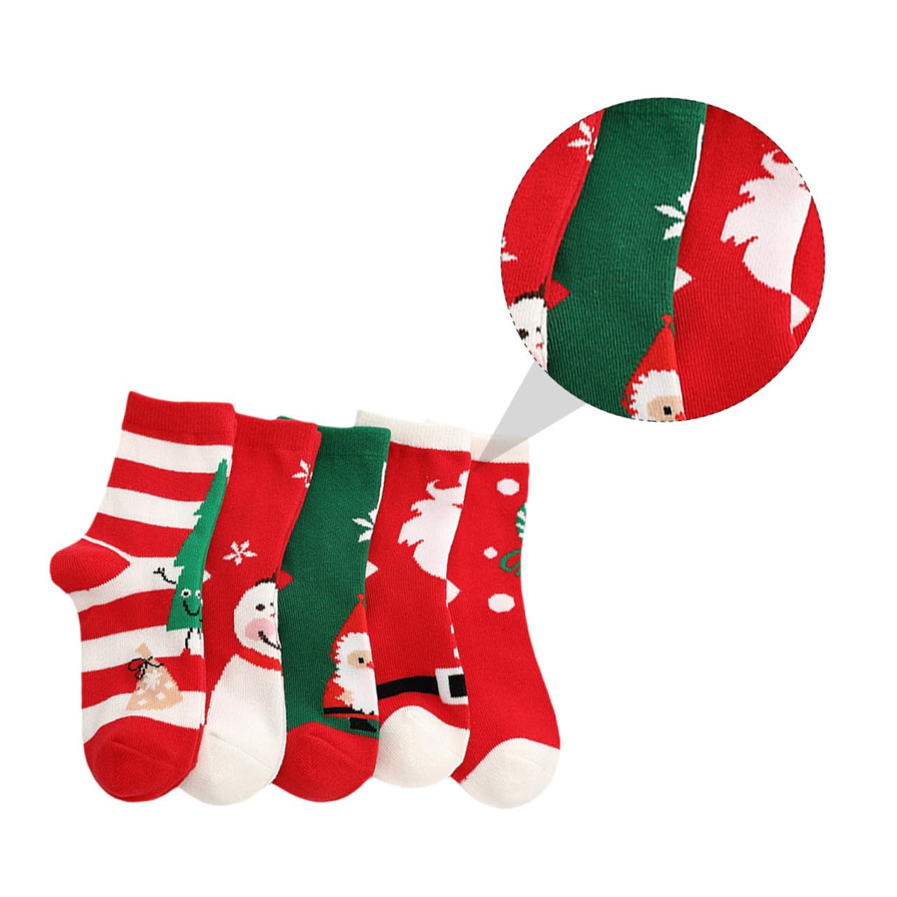 LIFKOME 5 Paia Calze di Natale Calde Calze Medie Cartoni Animati per Ragazzo Ragazza Ragazza e Adulti per Autunno e Inverno