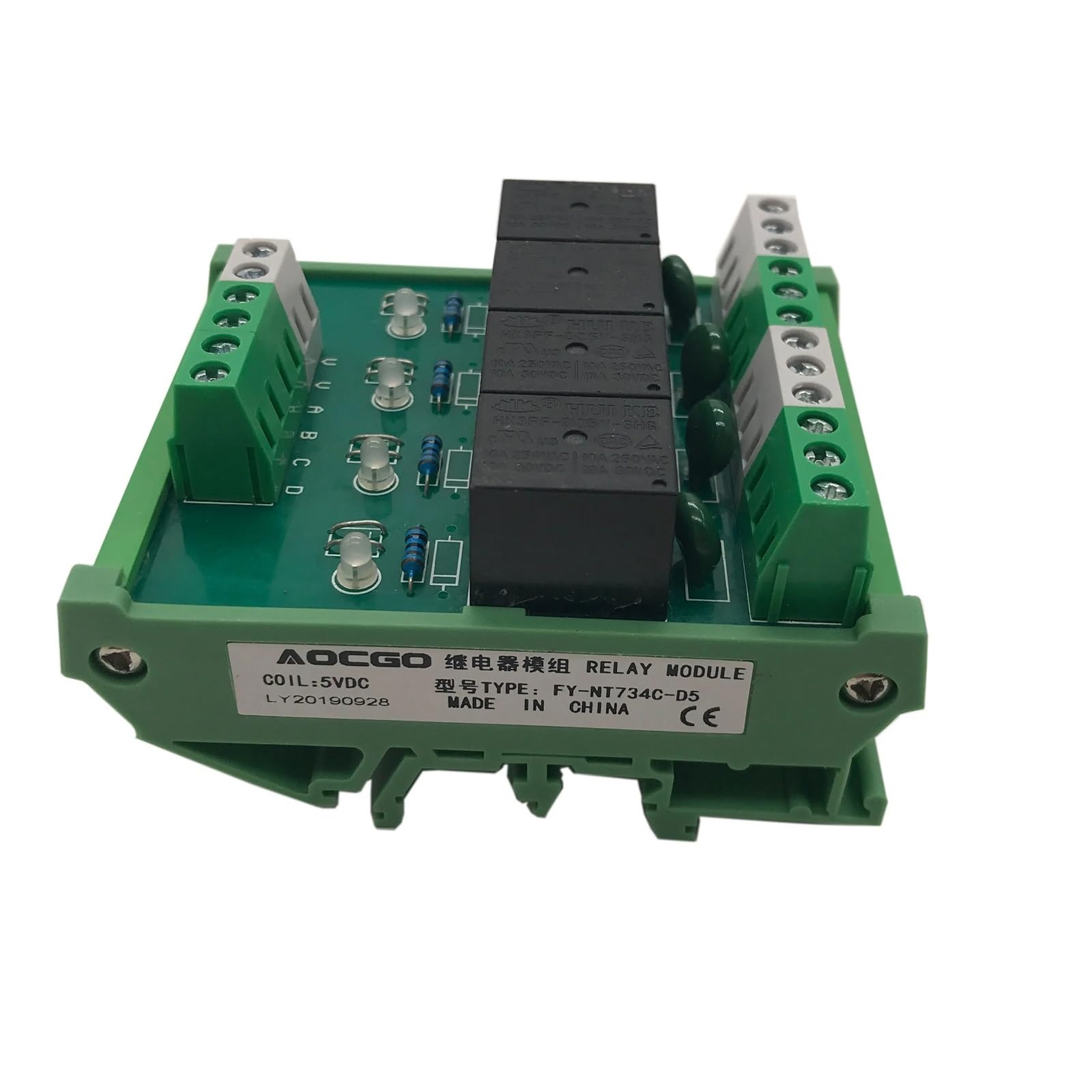 Modulo relè di interfaccia T73 a 4 canali Montaggio a pannello su guida DIN da 5 V CC