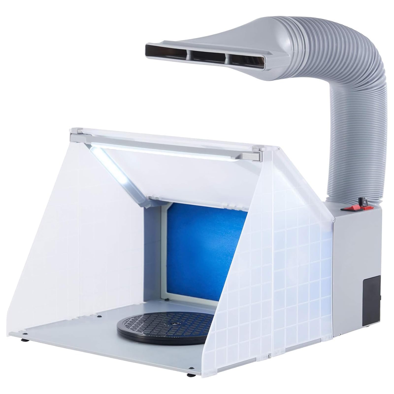 Pintura de modelos sin manchas usando cabina portátil con luces LED