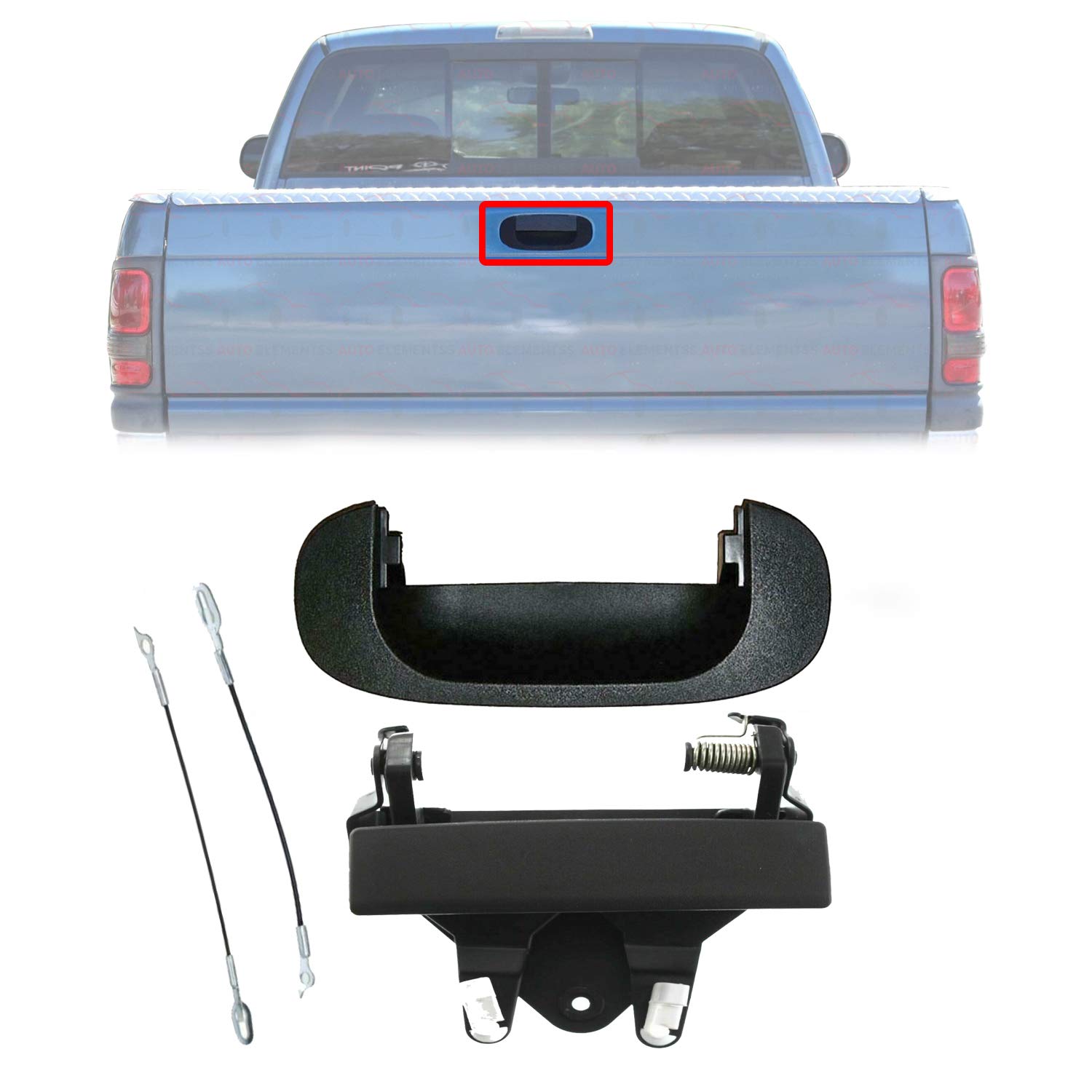 Amazon.com: Tailgate Handle + Bezel + Cables for 1994-2001 Dodge