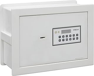 ARREGUI Magna 591020 Einbautresor mit Code und Schlüssel, doppelte Sicherheit mit ausziehbarem Boden für Geld, elektronischer Wandsafe für Zuhause oder Büro, 26 x 36 x 15-25 cm, 14-23 l
