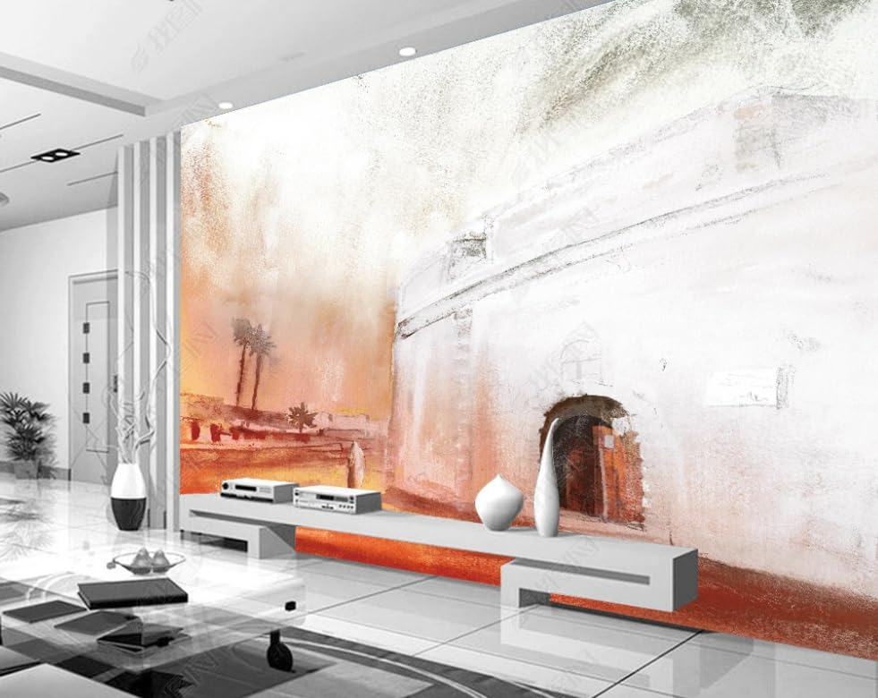 Papier peint intissé pour masquer un mur abîmé de salon