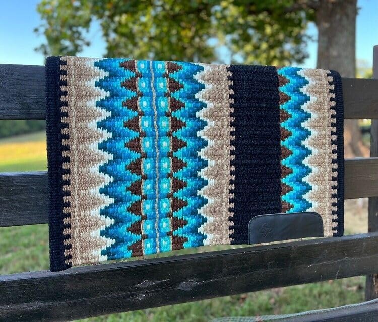 Horse Western Ranch Saddle pad/New Zealand Wool Western Saddle Blanket Top Wool Pad Sensor Flex (Customization Available) SDO1