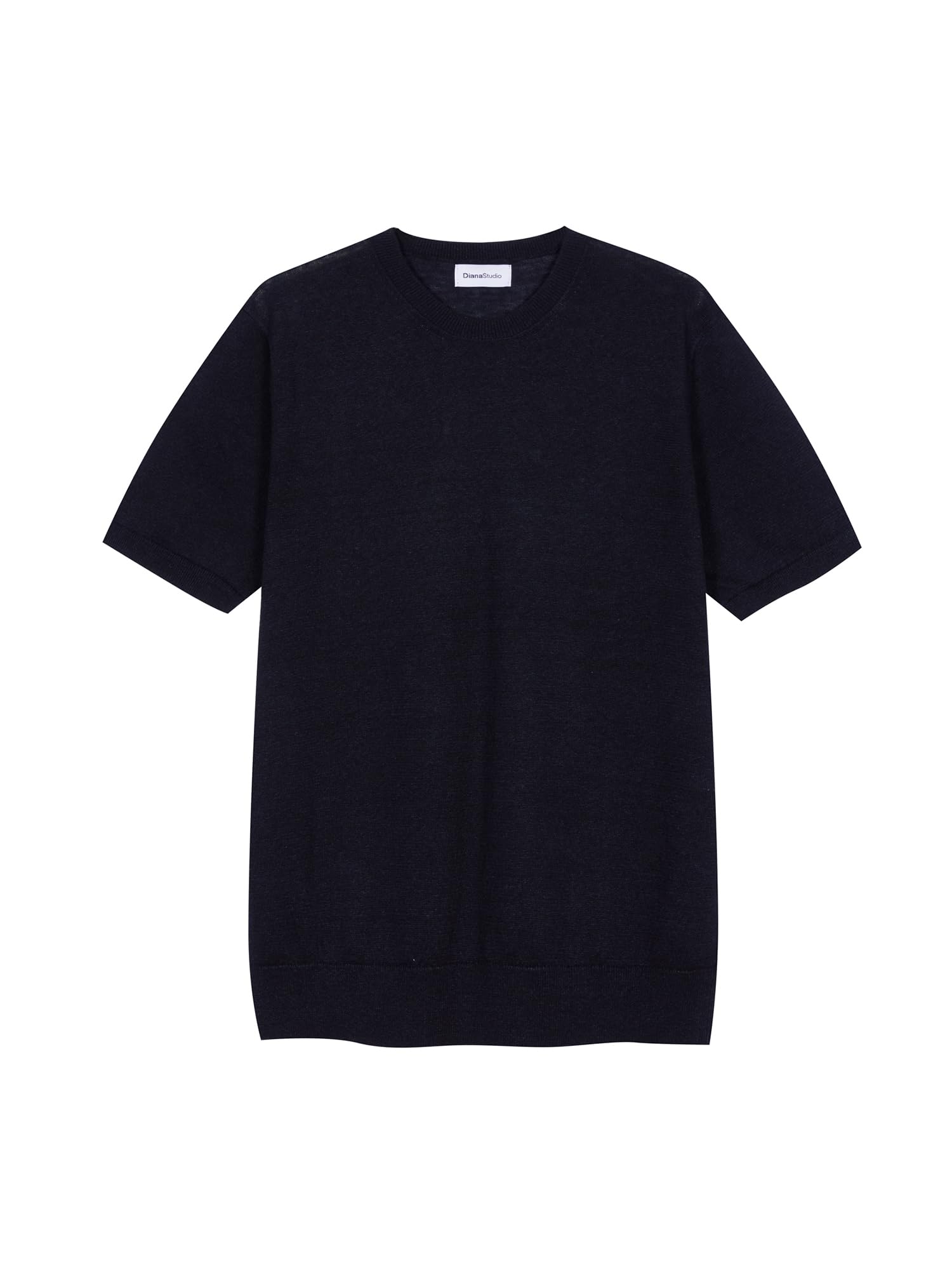 Diana Studio - T-Shirt in Strick, Herren, 100% Leinen, Kurzarm, Casual Fit