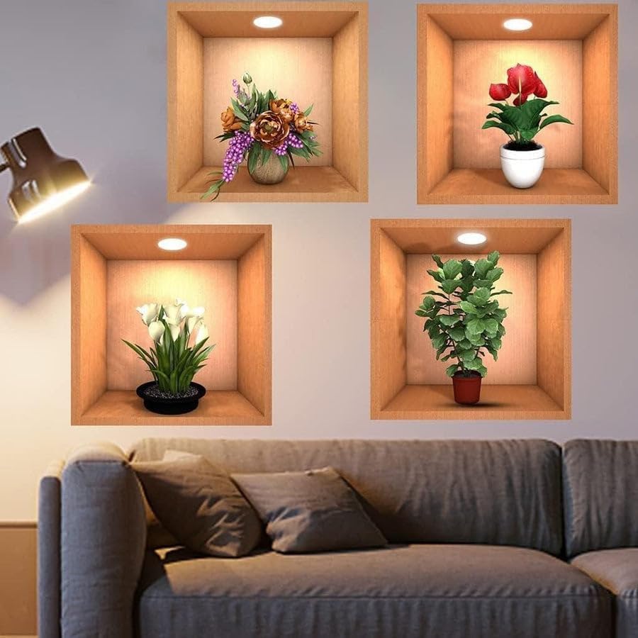 BITTZOOT 3D Vase Wall Stickers | Flower Pot Wall Stickers | 3D Wall Stickers | 3D Wallpaper Self Adhesive Stickers |3D Vinyl Removable Wall Sticker Decals DIY for Living Room Dining Room Bedroom Decor (B0CKWC9SWJ) Amazon Price History, Amazon Price Tracker