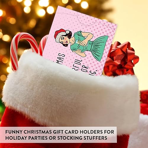 Miniatura 6 de Andaz Press Divertido surtido de portatarjetas de regalo de Navidad, 4.25 x 3 pulgadas para tarjetas de crédito de Papá Noel secreto, elefante