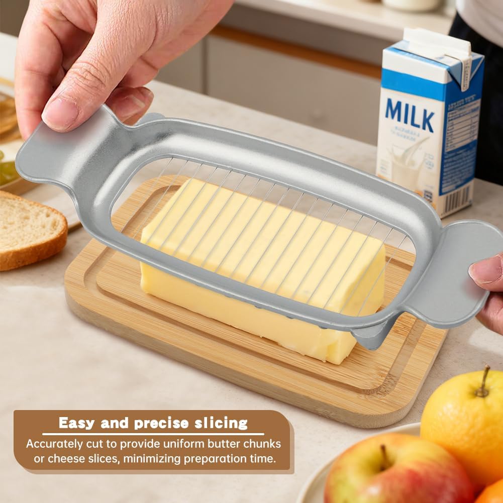 Butter Dish with Lid and Butter Slicer for Standard Sticks image 3
