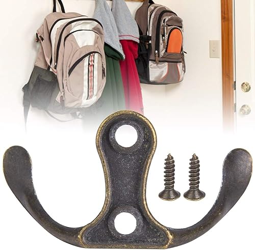 Miniatura 4 de Paquete de 10 ganchos de pared para abrigos, gancho para toallas, colgador de bata de doble punta, perchero montado en la pared, ganchos retro