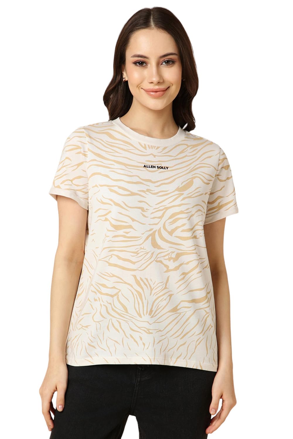 allen solly Women's 100% Cotton Regular Fit T-Shirt-picture-28