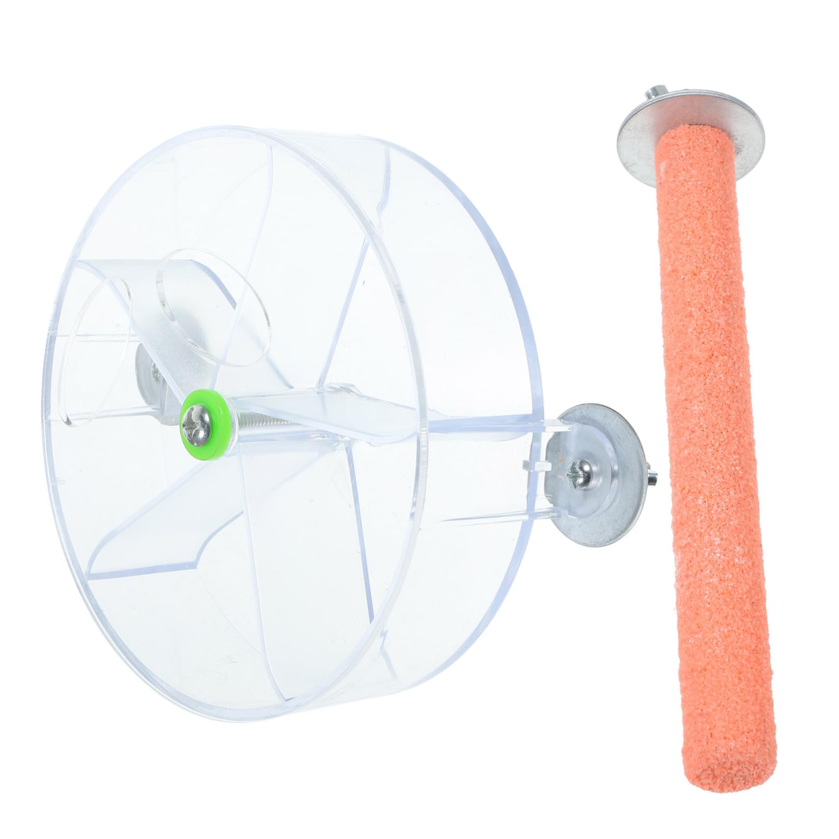 Happyyami 1set Bird Foraging Toys Standing Stick for Parrots and Parakeets Interactive Wheel Treat Dispenser for Cockatiels and Budgies Random Color