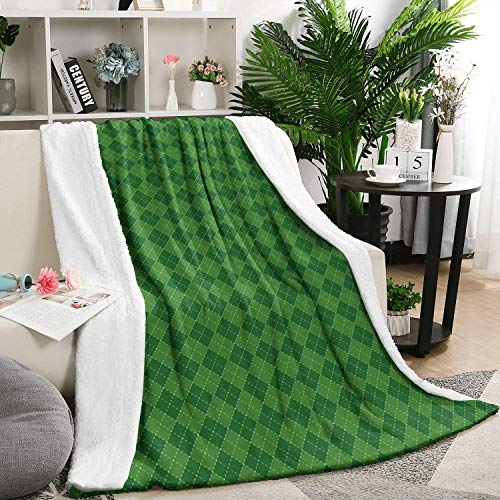 LHSCVJSEKL 59"x79" Greed Square Checkerboard Flannel Fleece Blanket Ultra Soft Blanket Plush Blanket