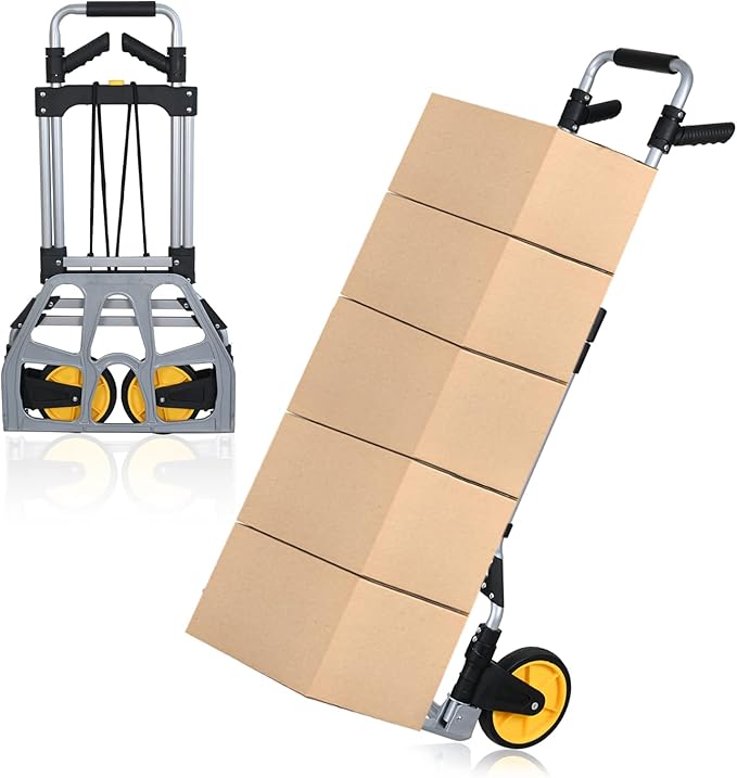 Folding Hand Truck and Dolly330 lb Capacity Aluminium Folding Hand