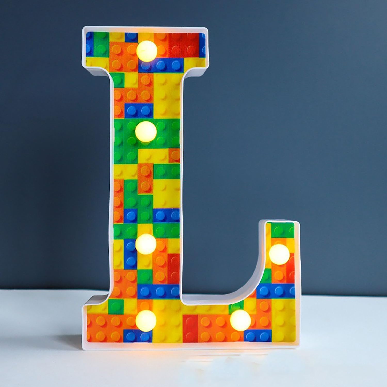 Jemnpela LED Marquee Letter Number Sign Lights Glitter Light Up Alphabet Figure Night Light for Birthday Party Wedding Home Bar Holiday Wall Decoration