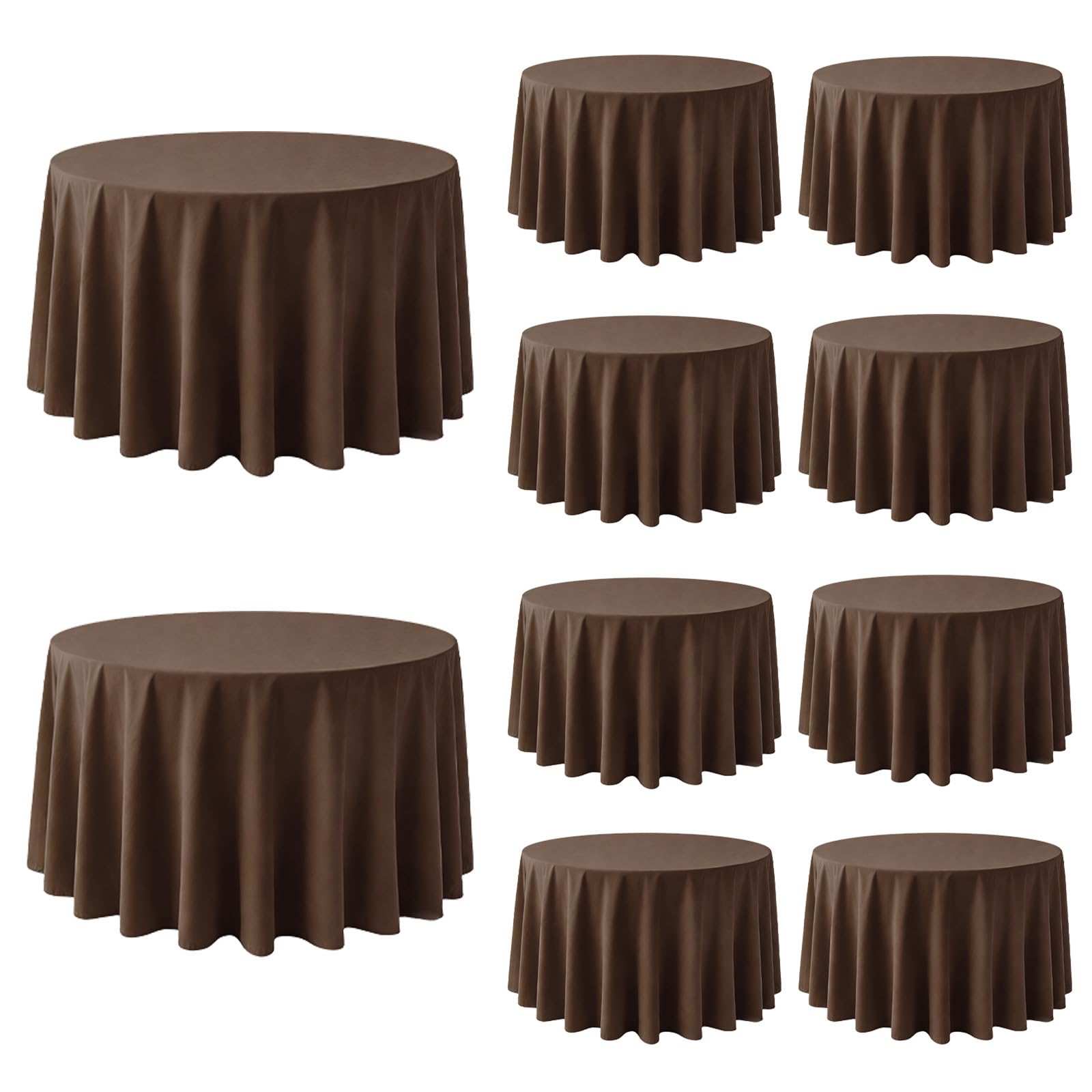 Photo 1 of Dexbriz 10 Pack Round Tablecloth 90 Inch Brown for 36"-72" Table