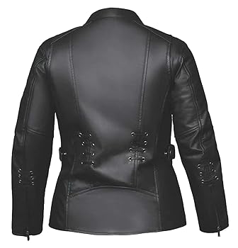 Derringer Women's Laced Premium Lambskin Leather Motorcycle