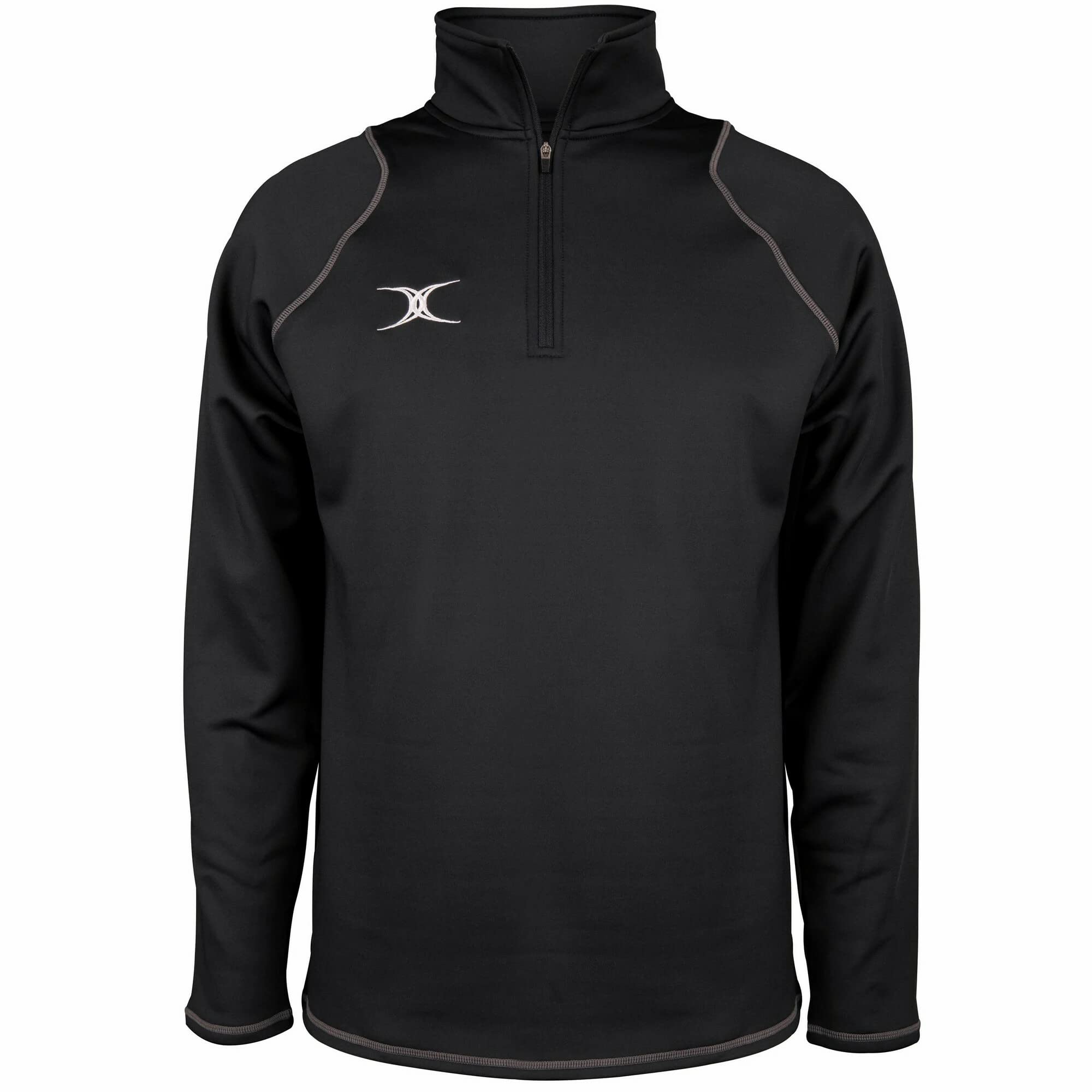 Gilbert Barbarian Rugby 2019/20 Quest Maglia in Pile con Cerniera a 2 Quarti – Uomo – Nero – S