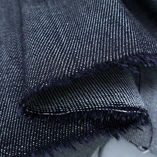 "Dark Dirty Denim B-7" Deep Blue 2 Way Stretch Cotton Denim Fabric 8Oz 56" Wide - Sold By The Yard #TOP5