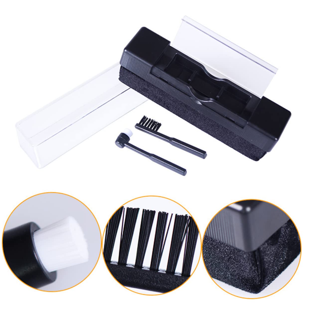 Uonlytech 3sätze Platten Reinigungsbürste Für Schallplattenspieler Effizientes Reinigungsset Für Vinylschallplatten Entfernt Und Fingerabdrücke Schwarz