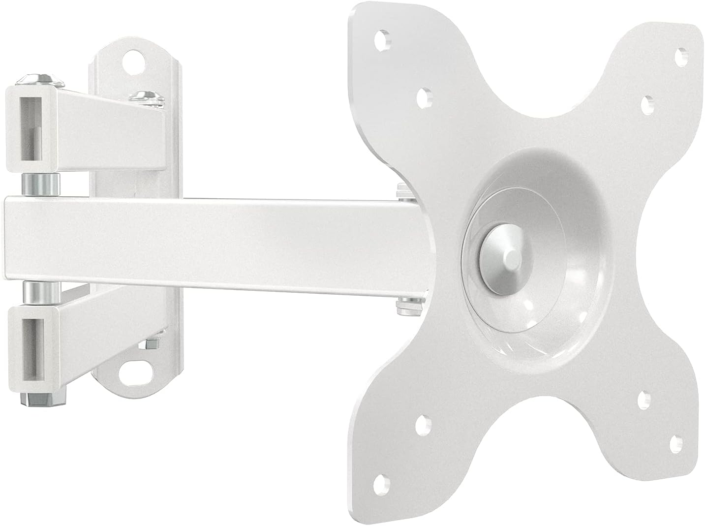 WALI TV Wall Mount Articulating LCD Monitor Full Motion 15 inch Extension Arm Tilt Swivel for Most 13 to 32 inch LED TV Flat Panel Screen with Mounting Holes up to 100x100mm (1330LM-W), White 13-32 Inch White
