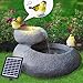 Produktbild Solar Gartenbrunnen Brunnen Solarbrunnen Zierbrunnen Wasserfall Gartenleuchte Teichpumpe für Terrasse, Balkon, mit Pumpen-instant-Start-Funktion mit Liion-Akku & Led-Licht (FELS-Schalen)