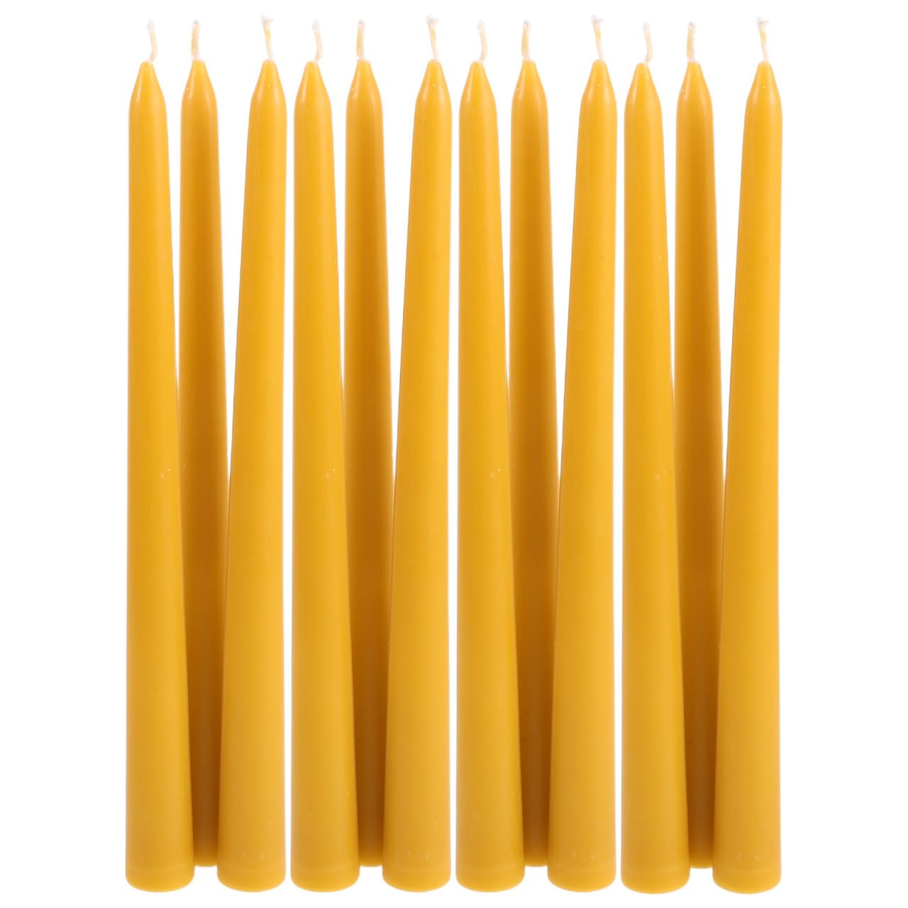 iplusmile 12 Stück Gelbe Meditationskerzen aus Wachs Konische Form Natürlich und Sauber Brennend für Persönliche Entspannung und Meditation zu Hause