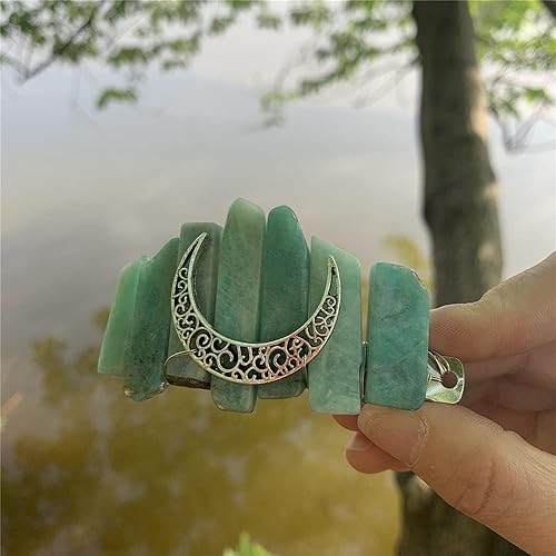 Miniatura 8 de Pinza para el cabello con pasador de sirena de amazonita celta bohemia de cristal para el cabello largo, accesorios para el cabello irlandés, regalo