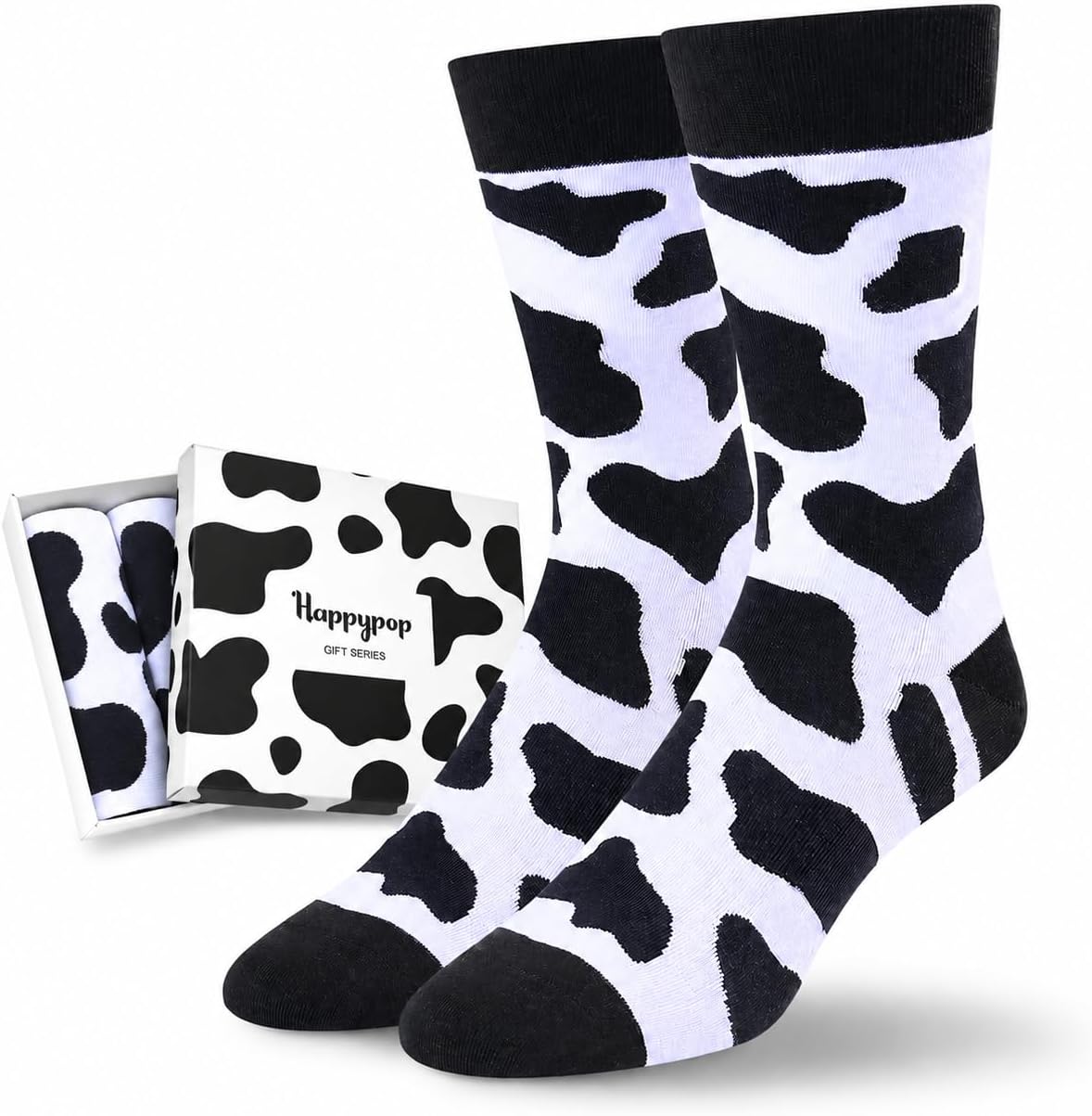 HAPPYPOP Funny Socks for Men - Bear Shark Sloth Lover Gifts for Teen Boys, Cow Wolf Socks