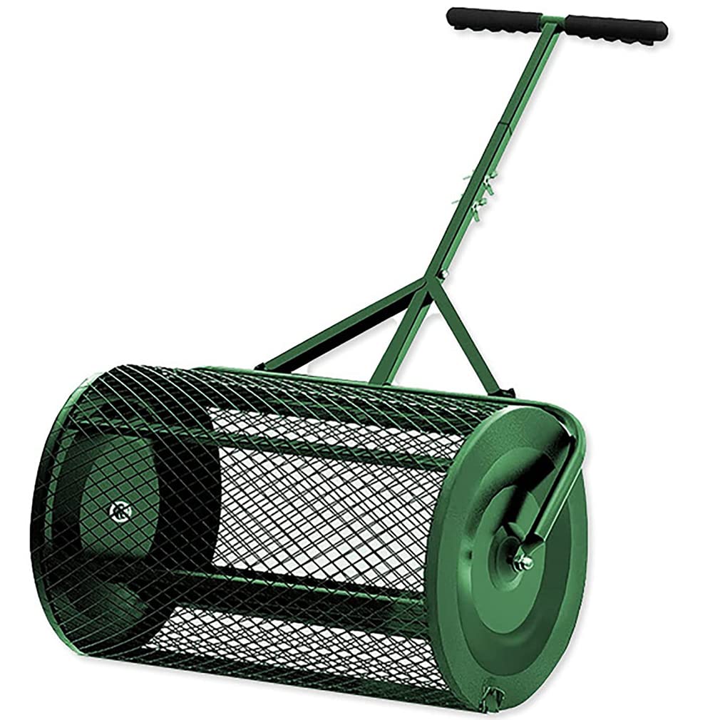 Esparcidor de turba, esparcidores de 24 Pulgadas para césped y jardín, esparcidor de abono, con Mango en Forma de T, esparcidor de estiércol para Plantar, sembrar, Tierra Vegetal