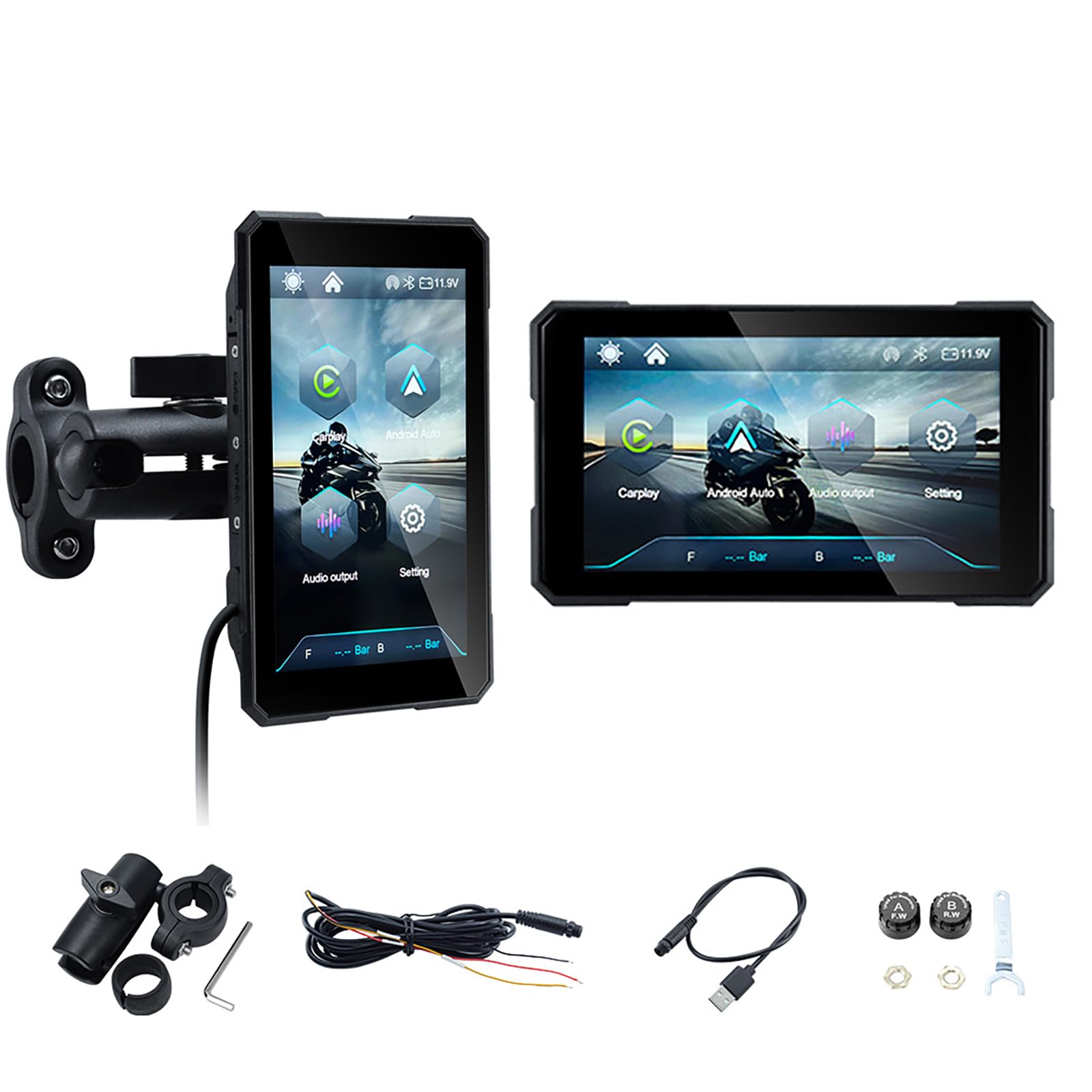 5" Navigazione Digitale Portatile per Moto Wireless CarPlay Android Auto