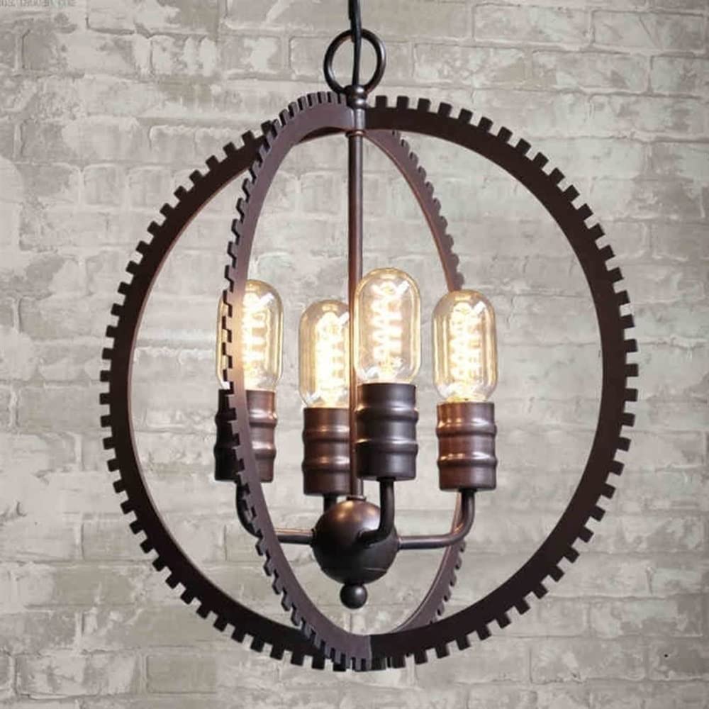 Wisiorek Steampunk Gear z 4 światłami