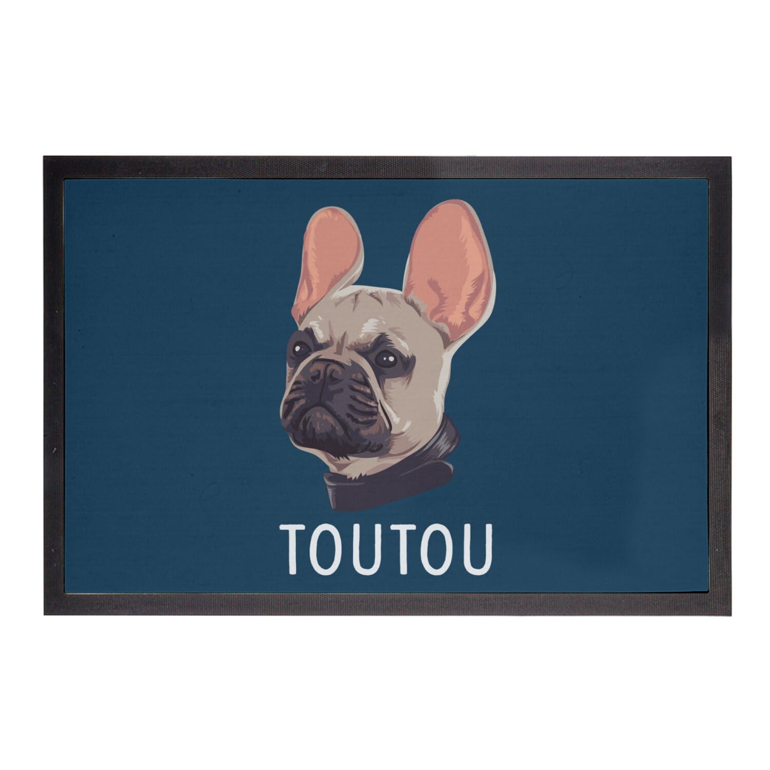 Paillasson bleu toutou résistant 60x40cm contre la boue et la saleté