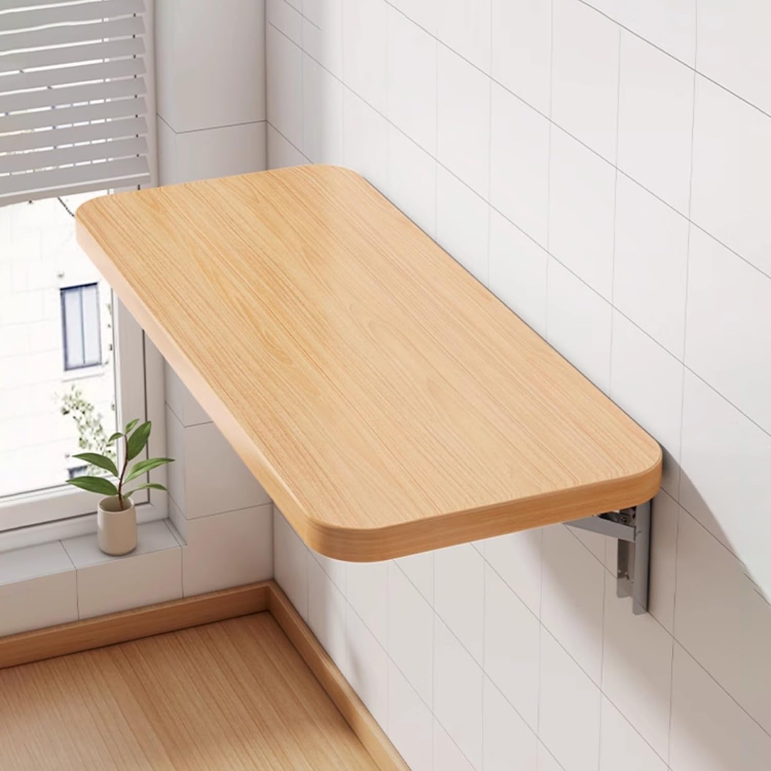 Bureau mural pliable en bois table flottante compacte gain de place pour petit espace