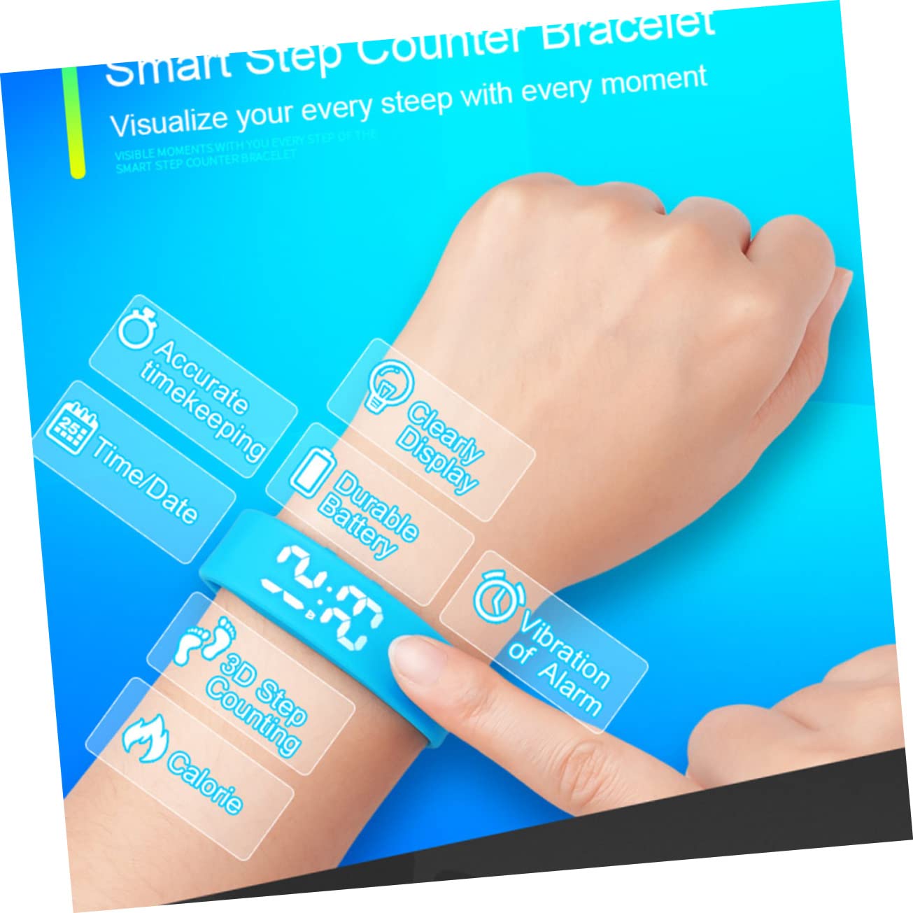 NUOBESTY Bracciale Intelligente in Silicone Cinturino LED Orologio Sportivo per Fitness che Monitora Passi Distanza e Calorie Adatto per Allenamenti e Uso Quotidiano