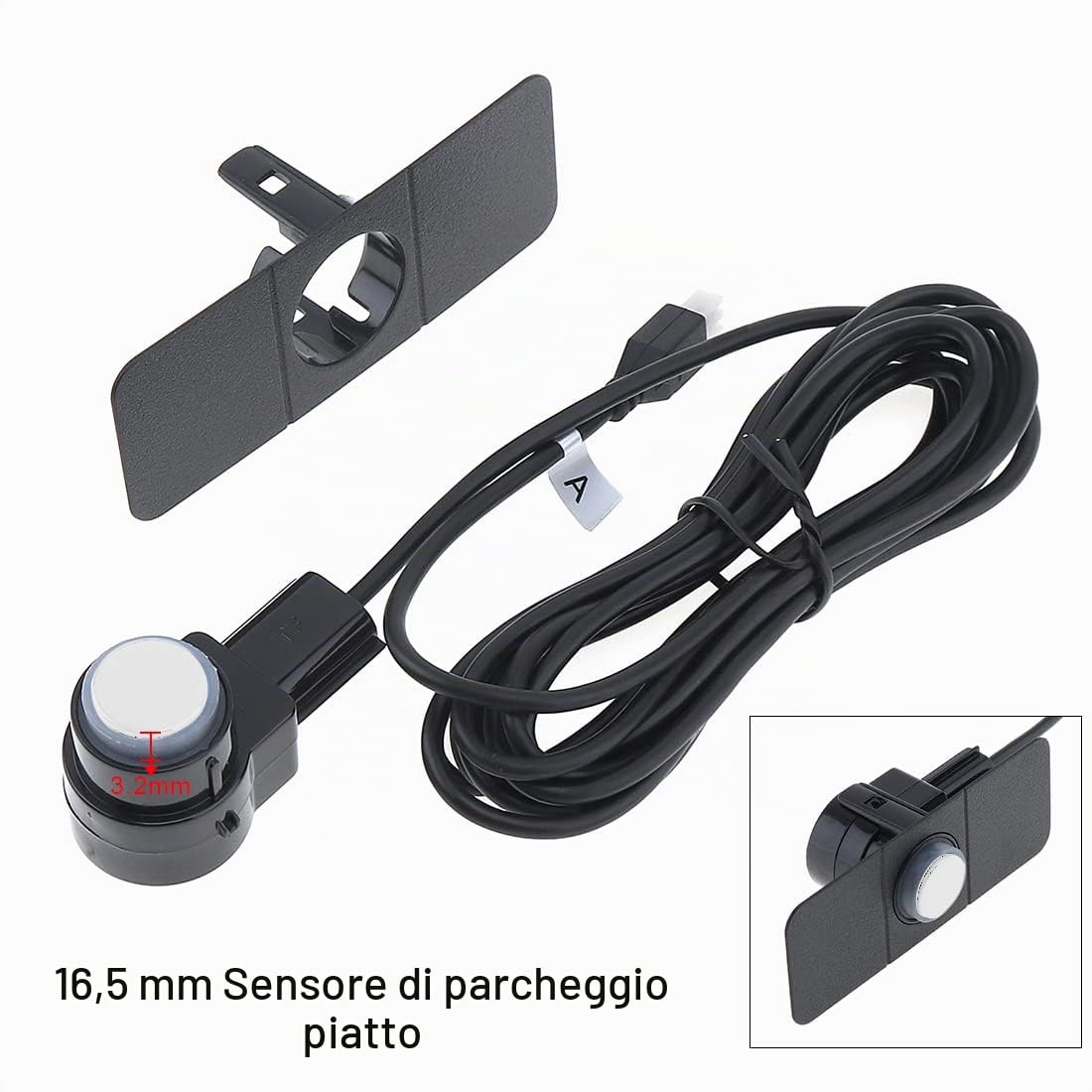Sistema radar di retromarcia auto inverso Qualità Premium 4 Sensori di parcheggio Sistema radar di retromarcia auto inverso (bianco)