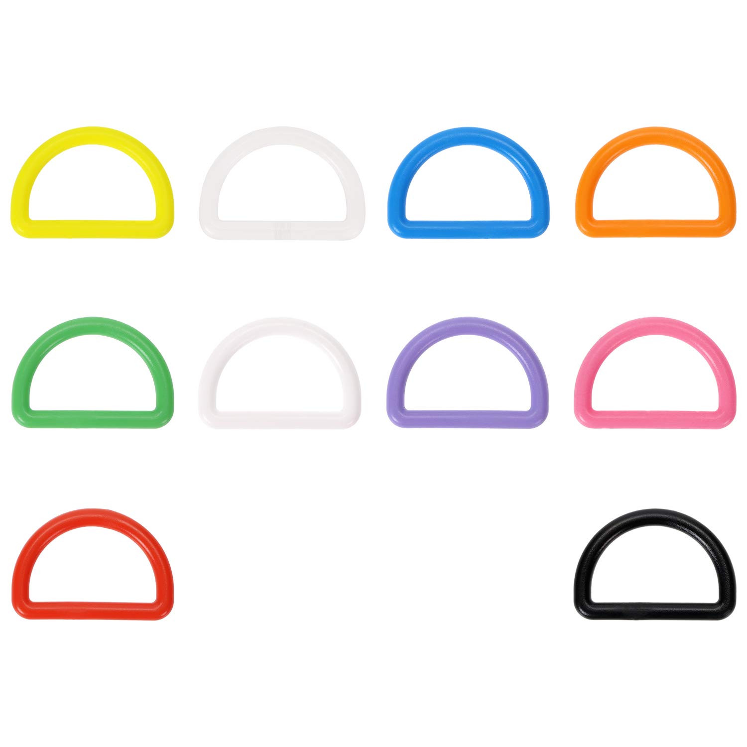 ONLYKXY 20 Pieces 1 Inch D Ring, Semi Circular D Ring Buckle, Plastic Buckle