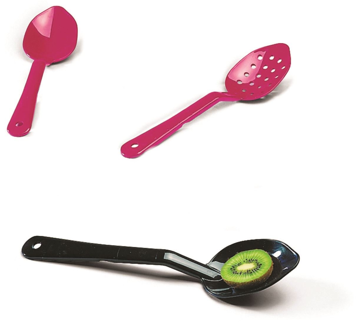 Genware NEV-4420-03 Serving Spoon Solid, 13", Black