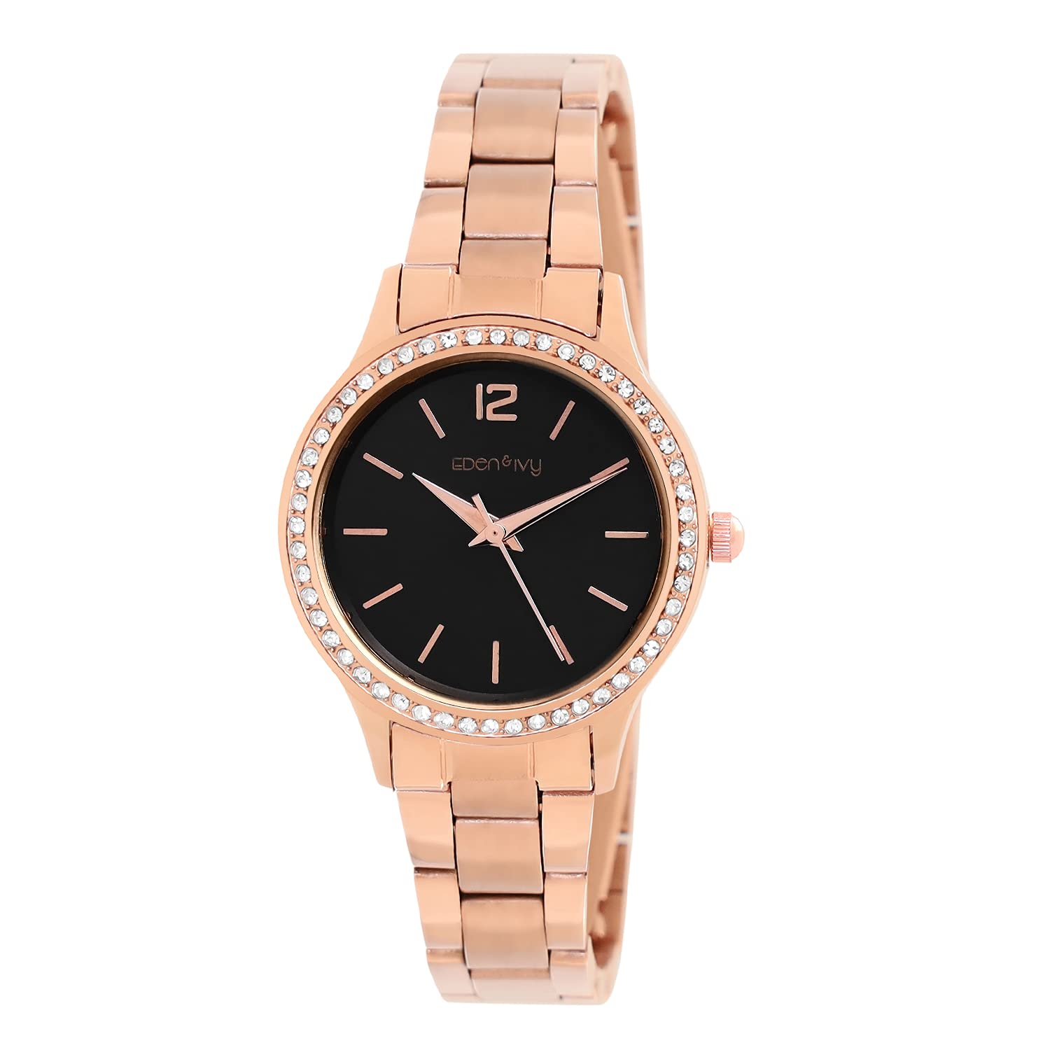 Amazon Brand - Eden & Ivy Women Stainless Steel Analog Black Dial Watch-Az-Ei-Ss21-02C, Band Color-Silver (B094DQGQ2Q) Amazon Price History, Amazon Price Tracker