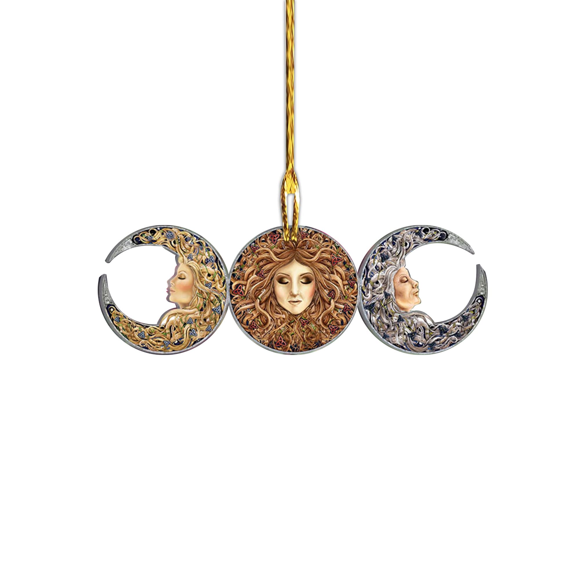 Christmas Ornaments 2021, Christmas Tree Decorations, Ornaments for Christmas Tree HG, Wiccan Triple Goddess Ornaments, Witchcraft Gifts, Gift for Witches, Christmas 2021 Ornament