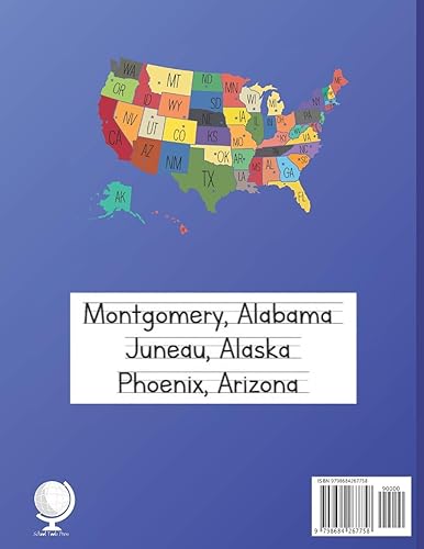 Miniatura 2 de Learn the U.S. States and their Capitals with Primary Manuscript Printing Practice Learn the States and Capitals Workbook for Kids ages 5-9 ...