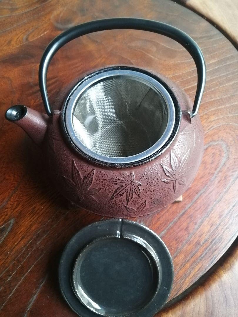 Amazon | 南部鉄器 岩鋳の急須 5型 カエデ模様 エビ茶 | ノーブランド