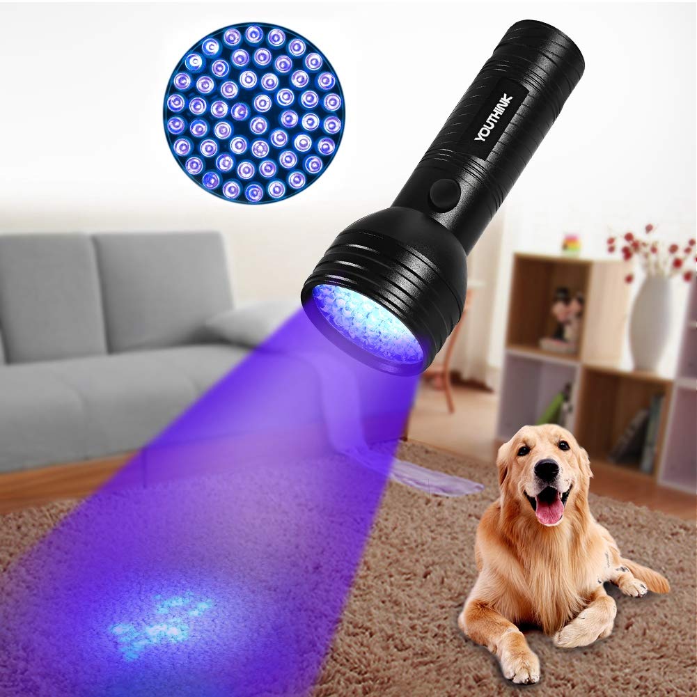 Lampe de poche à lumière noire UV Détecteur d'urine pour animaux de compagnie Détecteur d'urine de chat portable pour chien pour trouver des taches sèches pour animaux de compagnie sur les tapis de vê