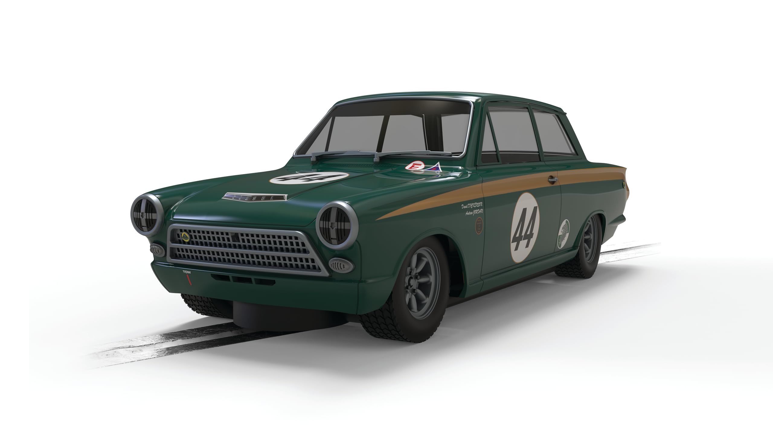 Scalextric C4540 Ford Lotus Cortina, Goodwood 2023, Andrew Jordan + David Dickenson Cars, Touring Cars for ages + 3 Years